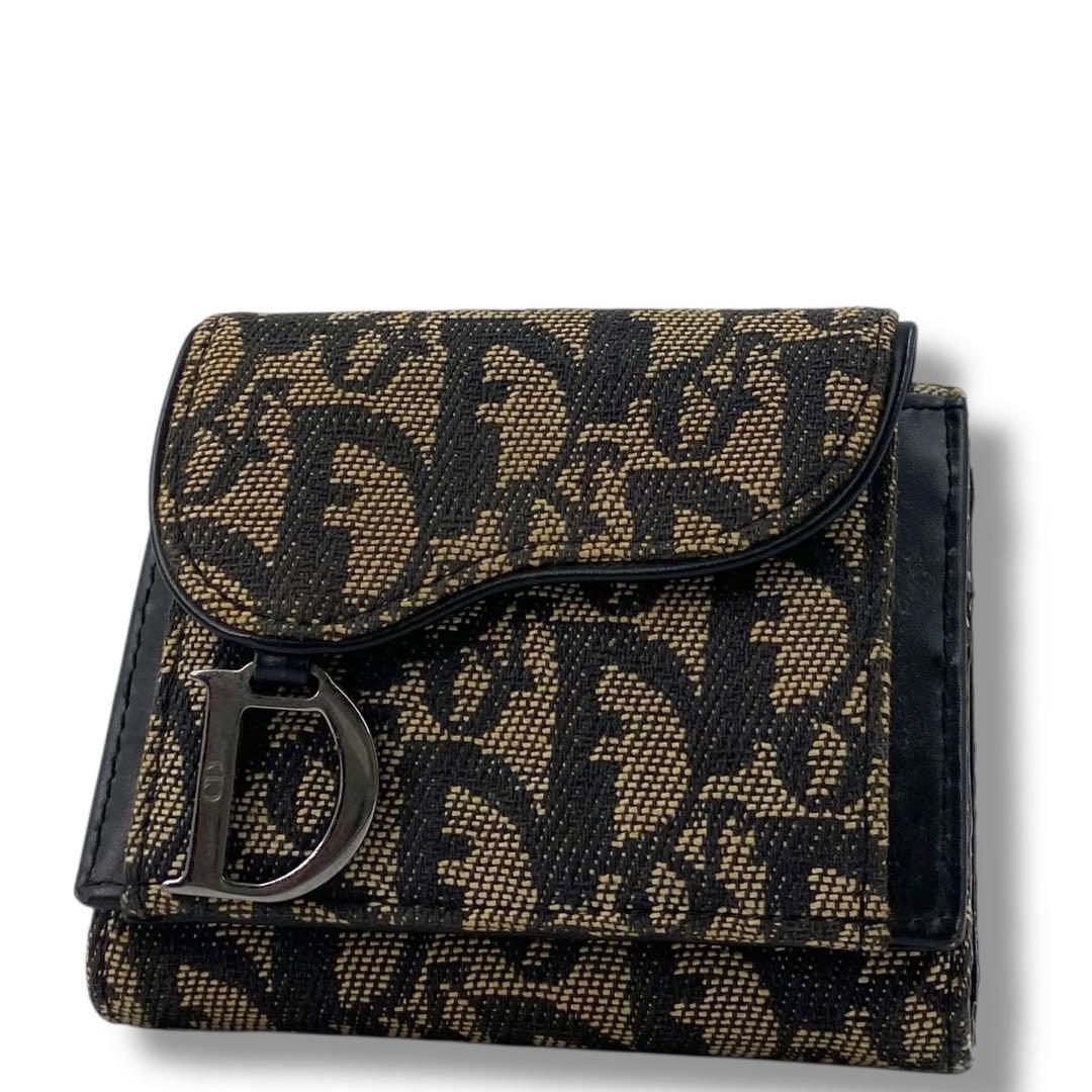 クリスチャンディオール Dior 折り財布 トロッター サドル オブリーク