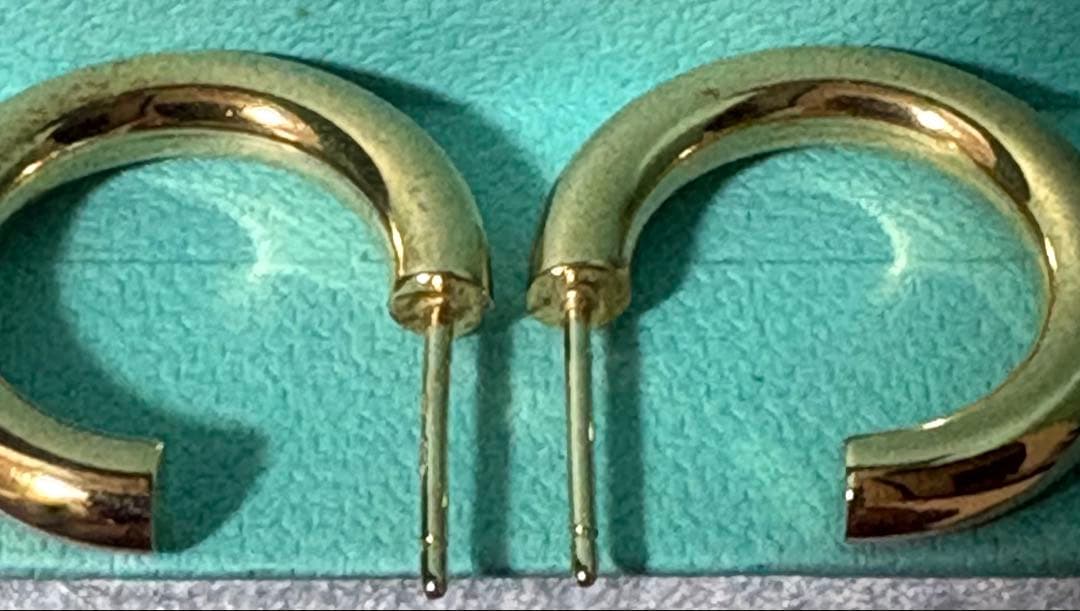 希少 美品 Tiffany&Co. ティファニー フープ ピアス 750 K18