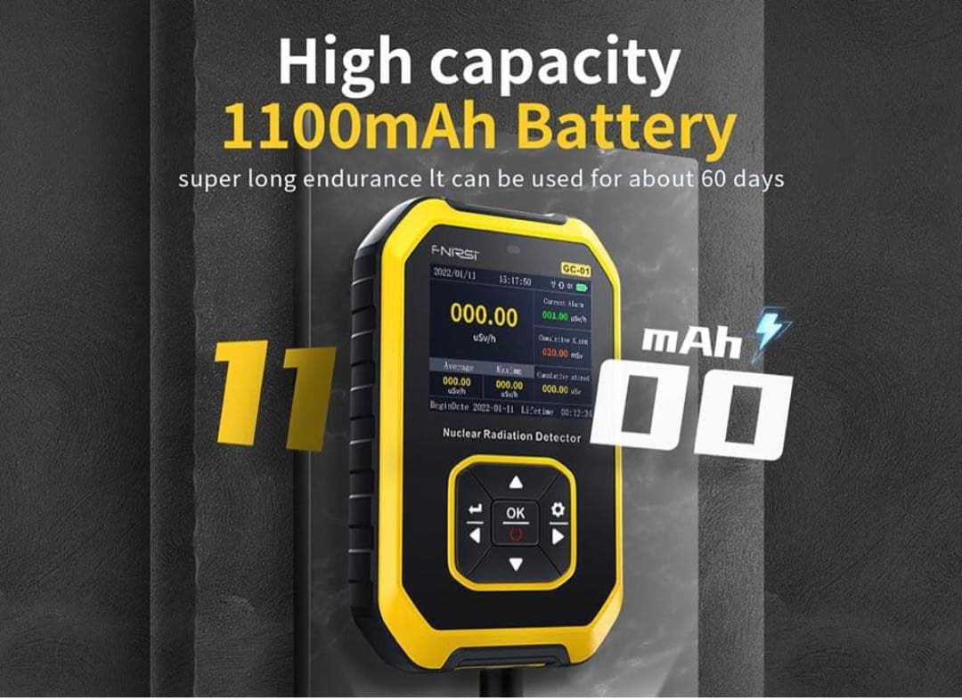 放射線測定器 ガイガー カウンター LCD 表示リアルタイム監視 警報機能