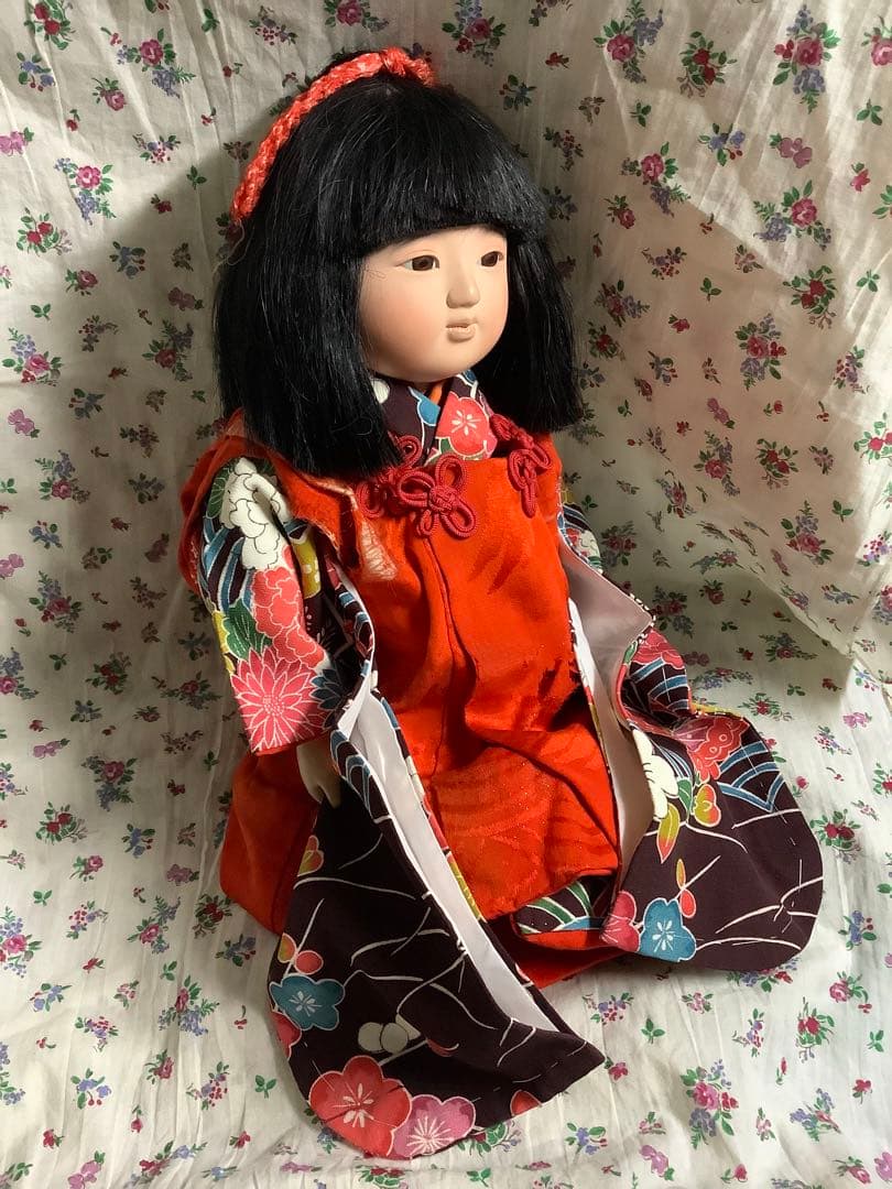 市松人形 少し難あり！新田英二作 約42cm？ 1992年作品