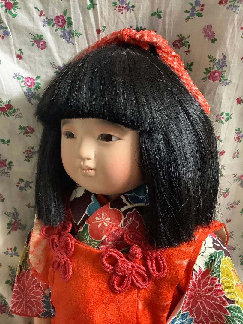 市松人形 少し難あり！新田英二作 約42cm？ 1992年作品