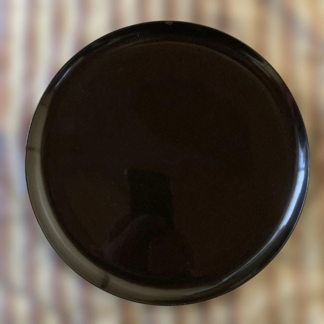 七代中村宗哲(貘斎）真塗 黒菓子器　￼22.5×2.2cm 共箱