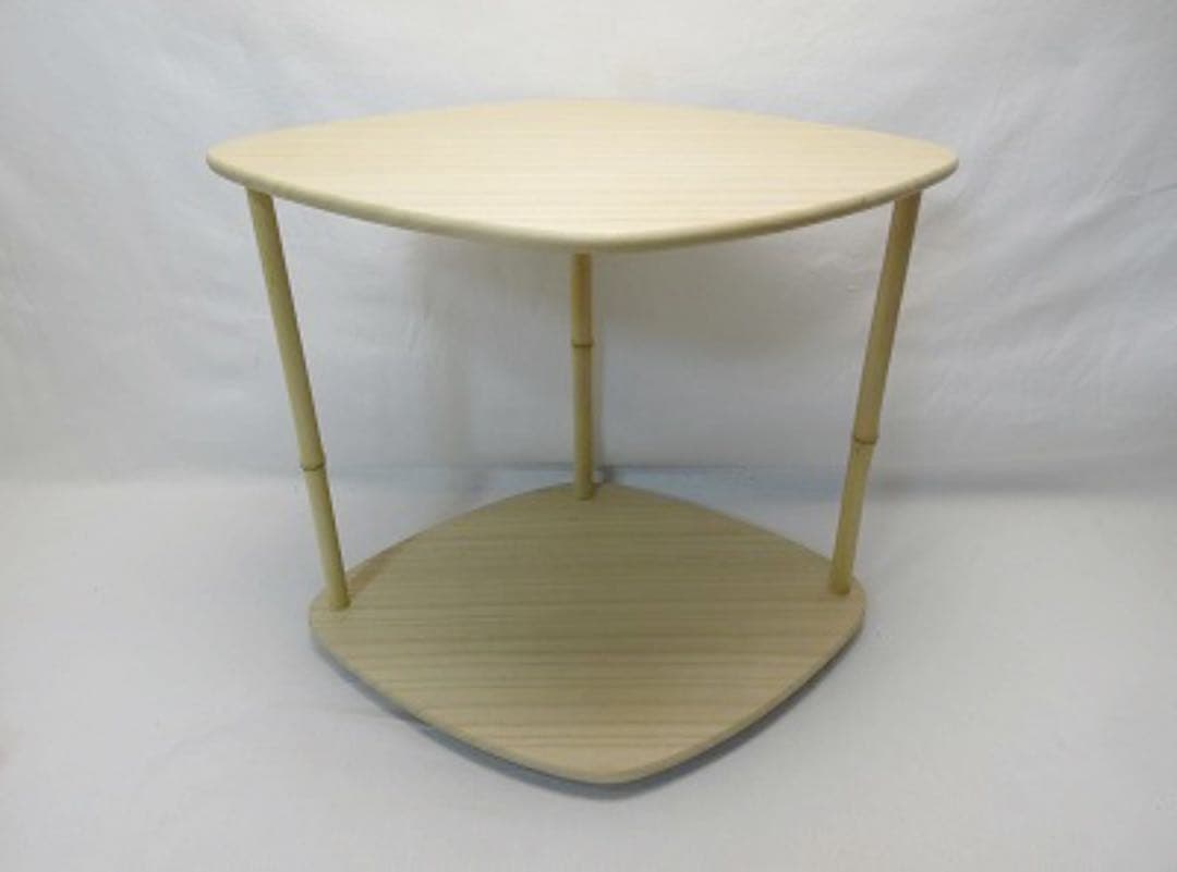 未使用 茶道具 指物師 萩井一丘作 桐蛤棚 一茶好 底印 組み立式 共布 共箱