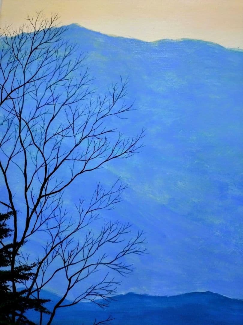 【F20号】千住博【曙光】手描き作品/表サイン・共シール/岩彩/油彩/額縁/額装