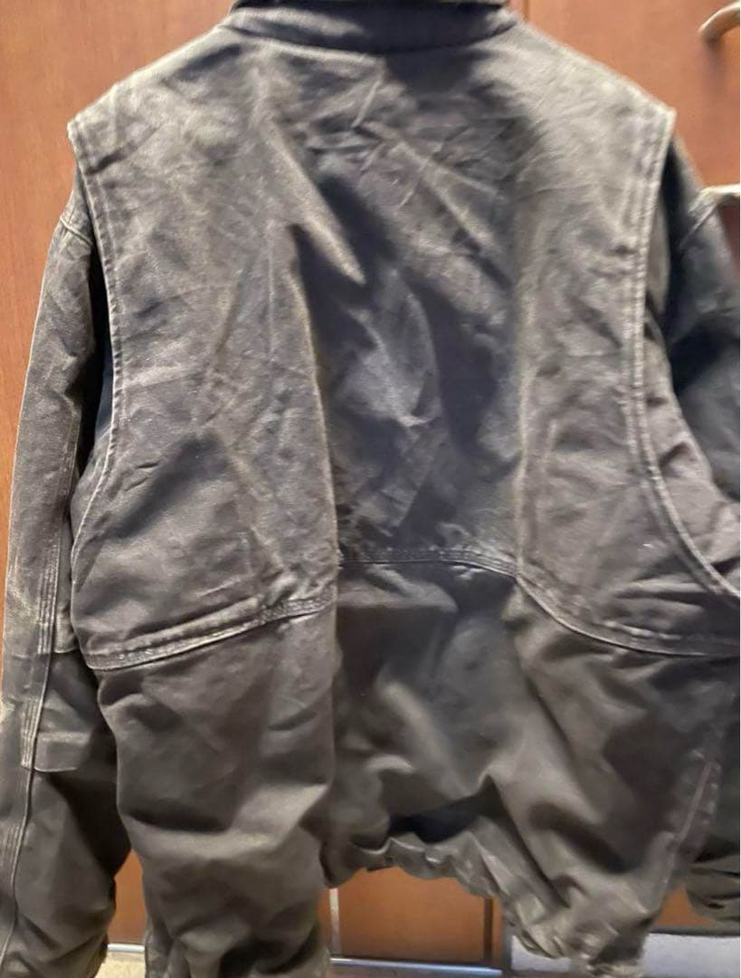 【激レア】carhartt デトロイトジャケット　ドローコード付き　ブラック