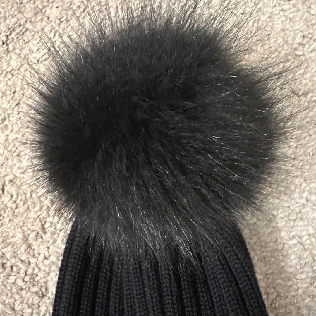 希少品 リアルファー Moncler モンクレール ポンポンニット帽 ビーニー