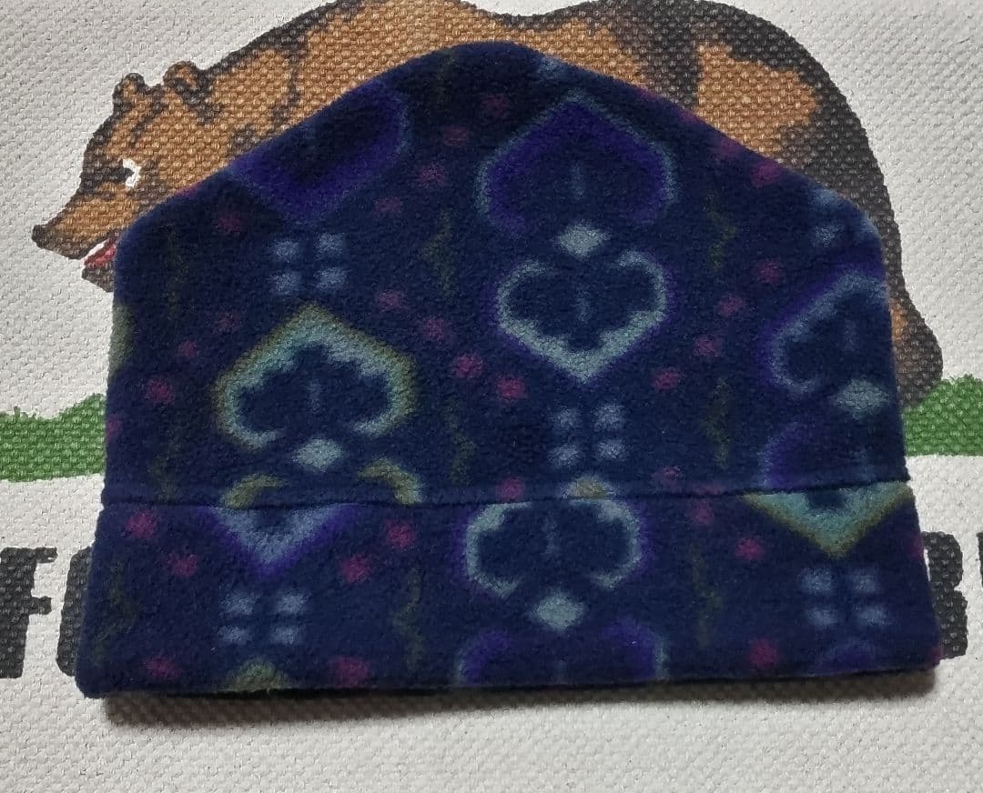 90s USA製 patagonia フリース　キャップ　タペストリー