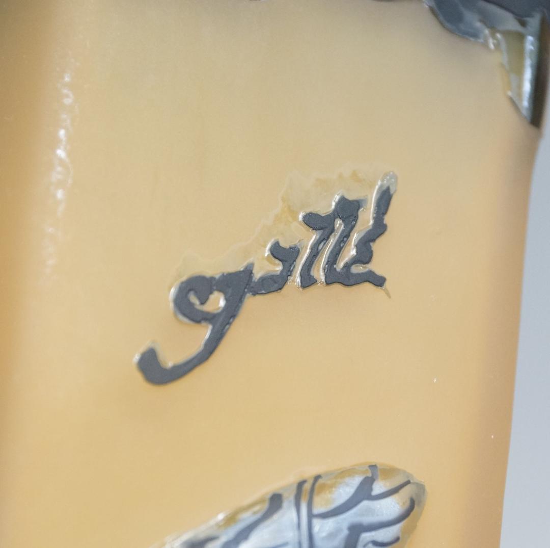 【証明書】 エミール　ガレ　特大　蜻蛉文　花器　花瓶　技法スフレ　被せガラス