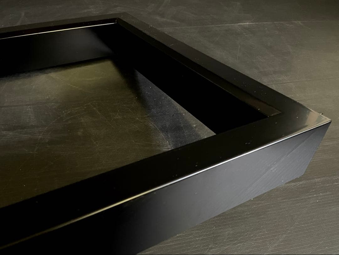 【美品】「祖」 真塗 炉縁 塗師 浄白 共箱 茶道具 (25E)