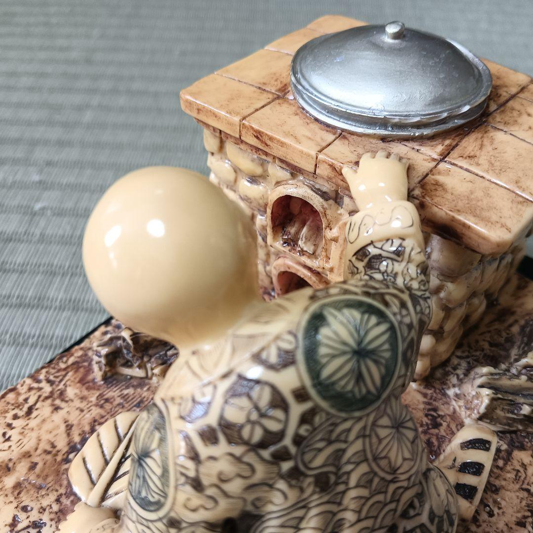 置物　雅俊　工芸品　マンモス牙　河馬牙　僧侶　僧　牙　彫刻　根付　古美術