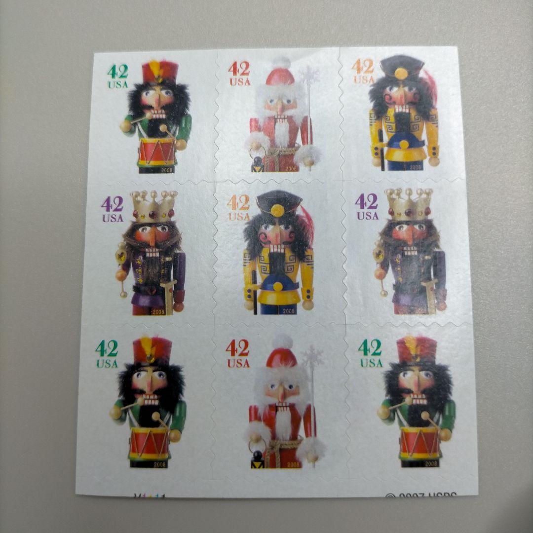 売約2073 外国切手 アメリカ クリスマス シリーズ セルフ糊切手21枚未使用