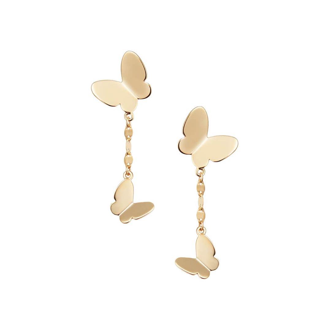 【美品】TSUTSUMI 10金 YG 蝶モチーフ ピアス