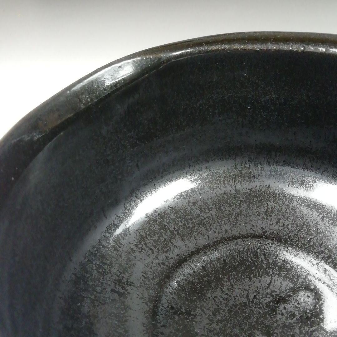 Ｔ５１４　茶碗　『黒茶碗』『龍窯　河村益弘 造』　共箱　抹茶碗　茶道具