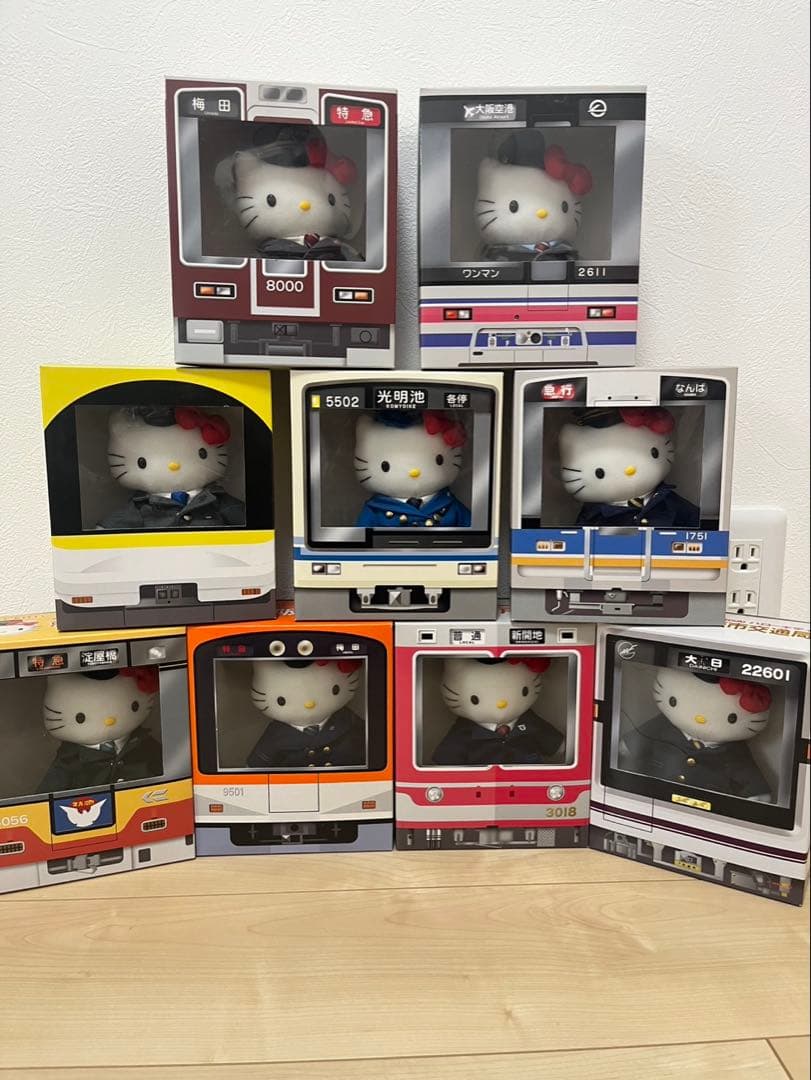 ハローキティ 電車デザインフィギュア 9体セット 電鉄キティ