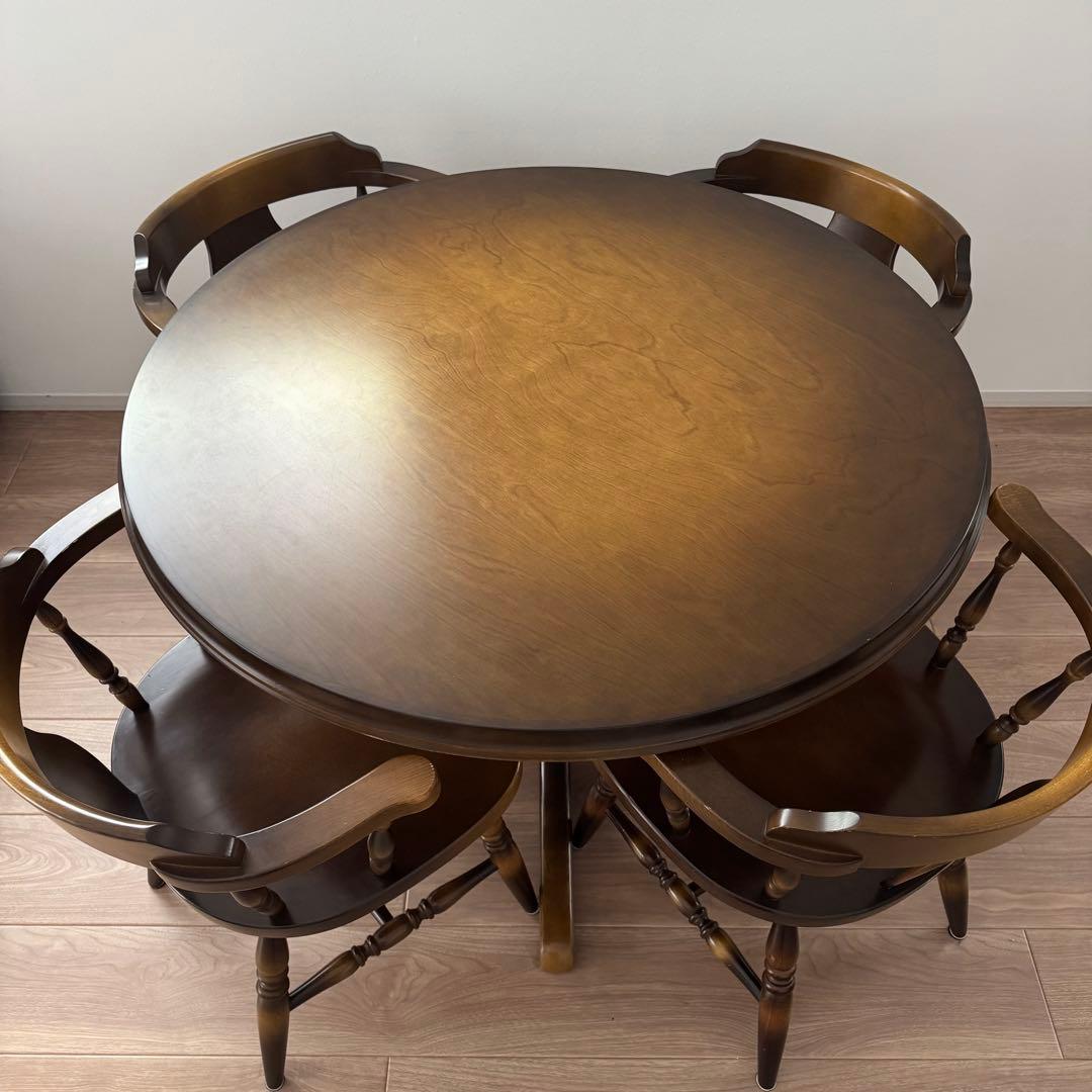 良品 飛騨産業 ダイニングテーブルのみ 丸テーブル キツツキ