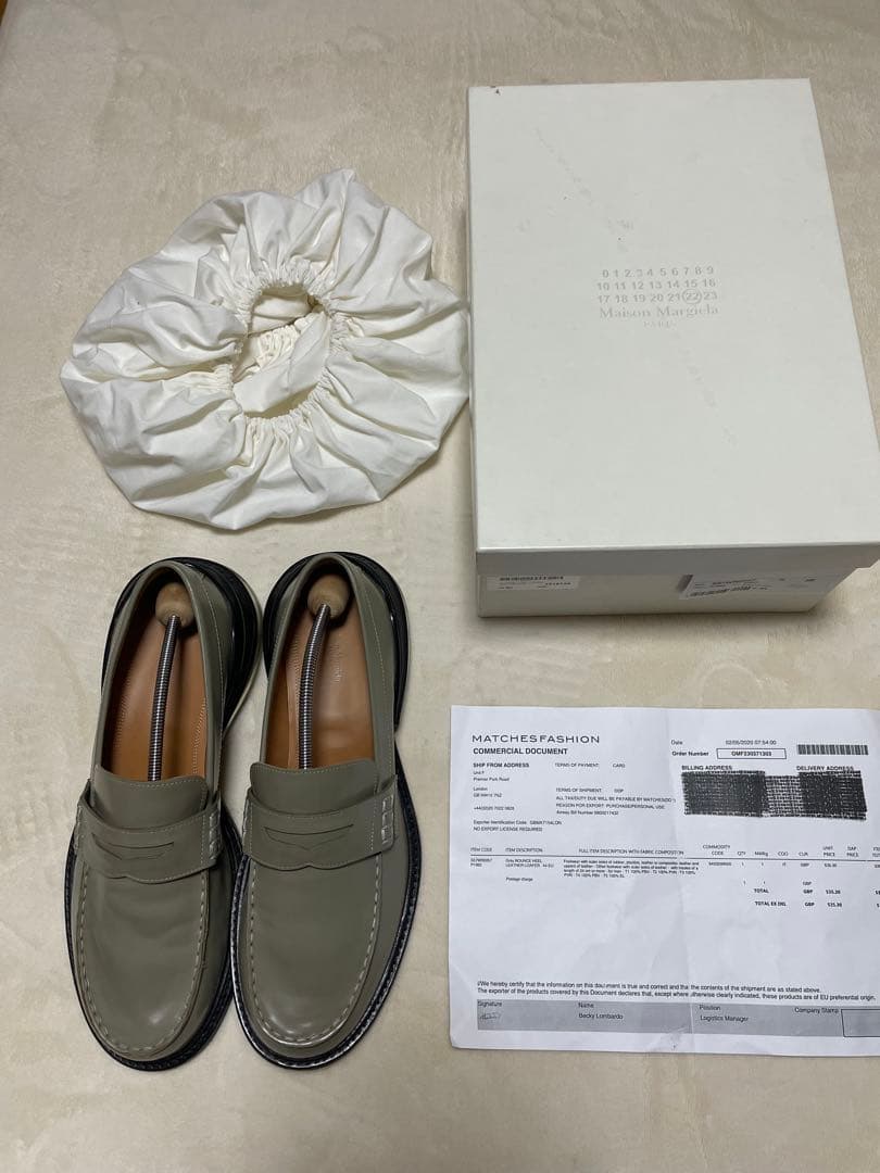 maison Margiela20SSエアバッグローファーグレー