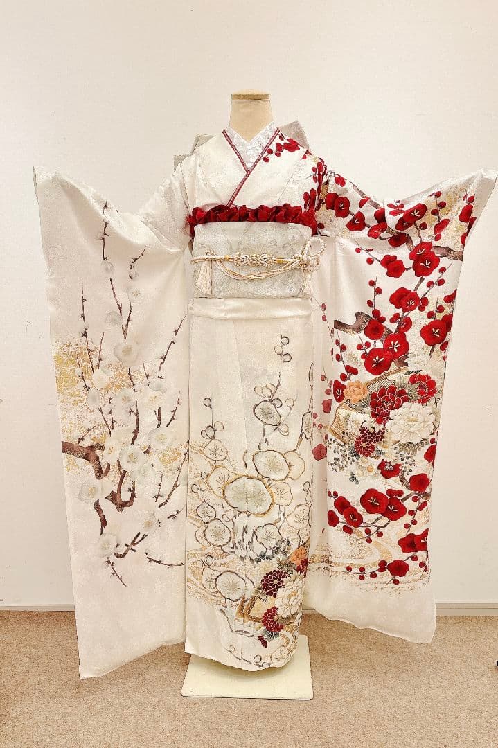 白地古典　上品な振袖フルセット