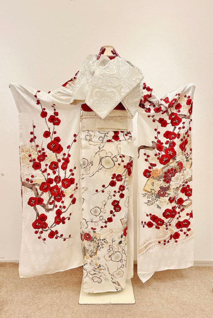 白地古典　上品な振袖フルセット