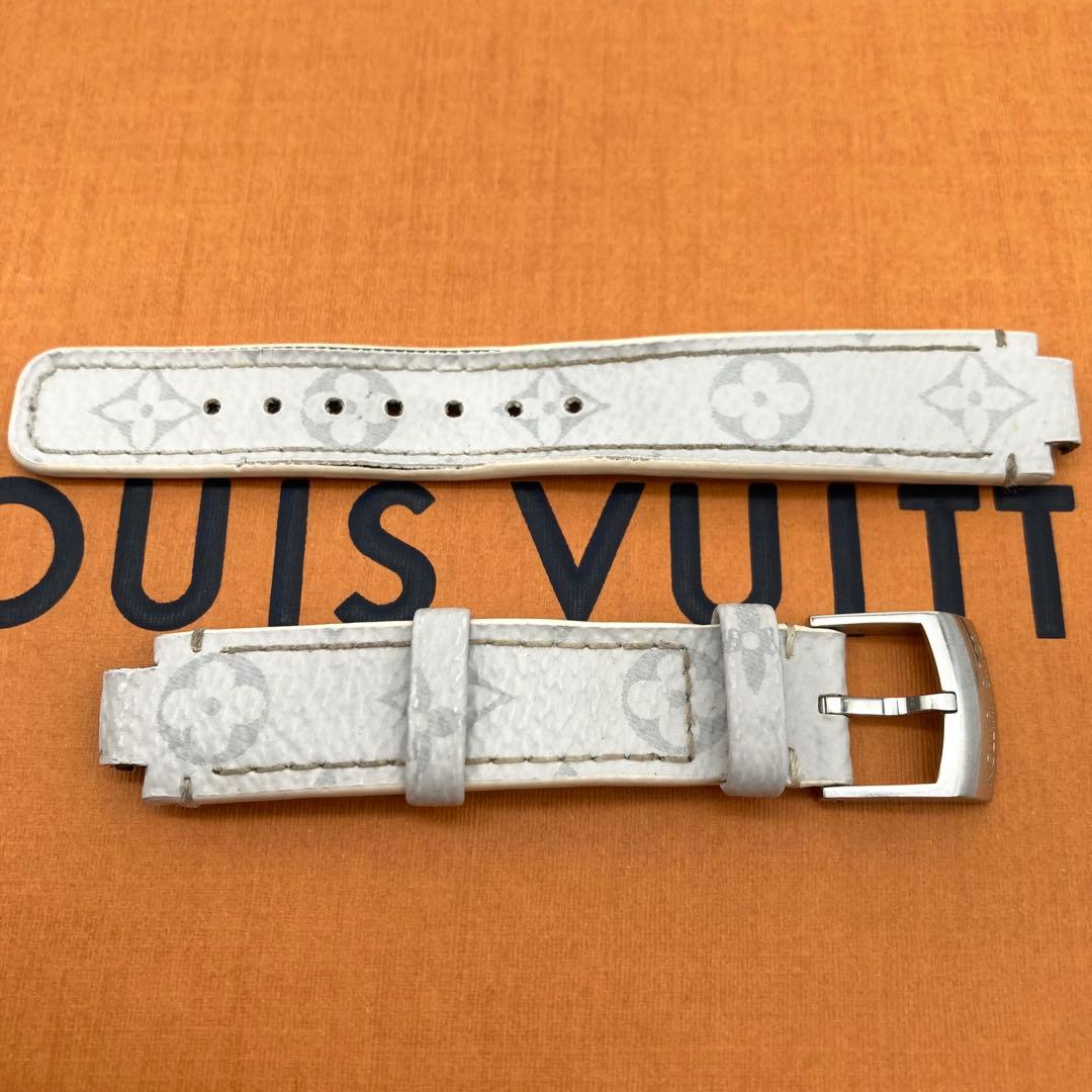 ルイヴィトン タンブール ベルト モノグラム ワンタッチ ホワイト グレー