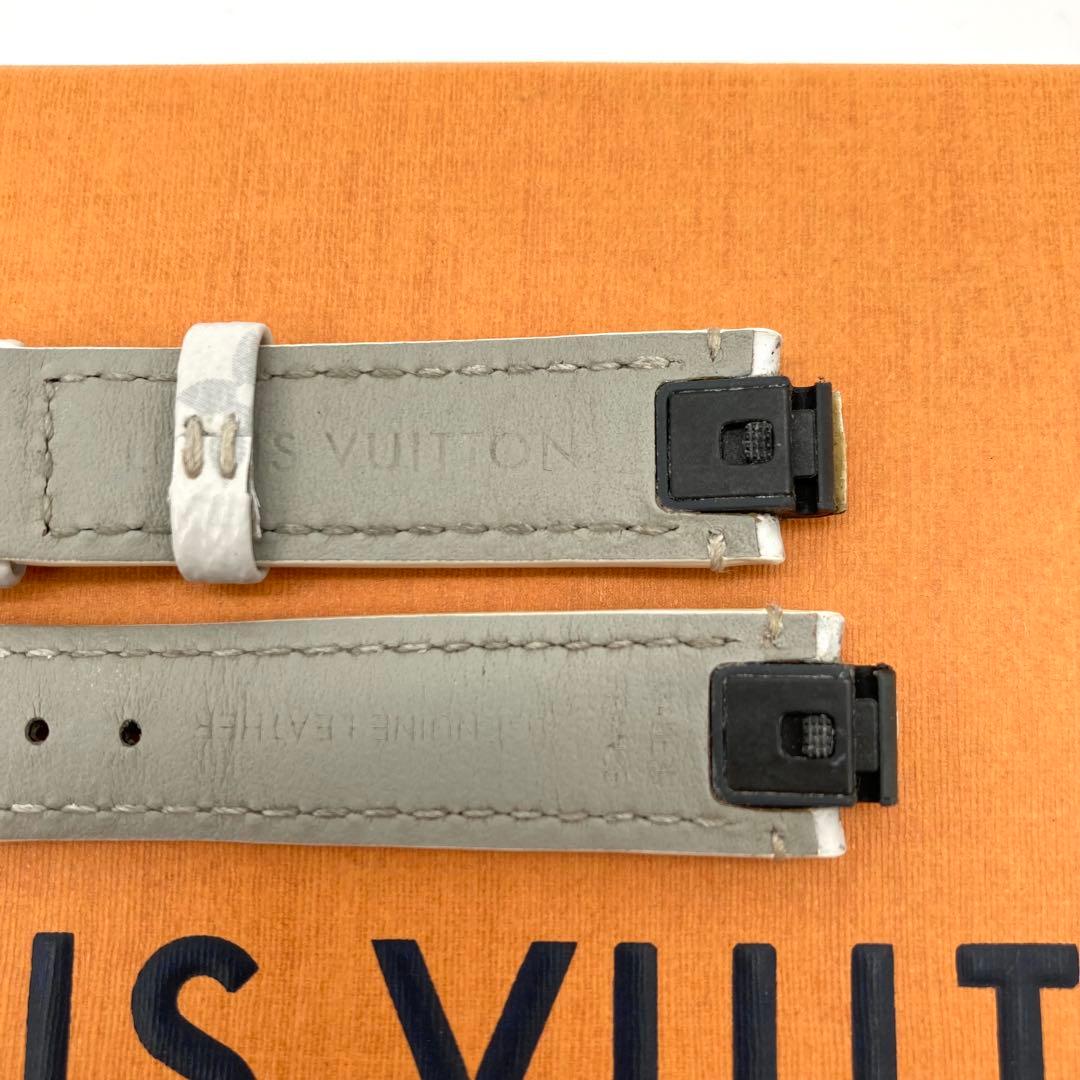 ルイヴィトン タンブール ベルト モノグラム ワンタッチ ホワイト グレー