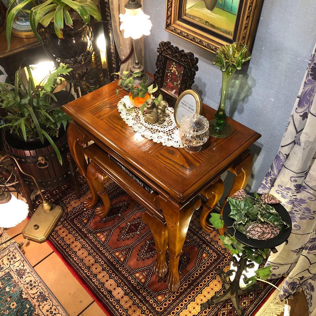 チルヴィンテージ US アンティーク　ネストテーブル　バラ売り可　猫脚