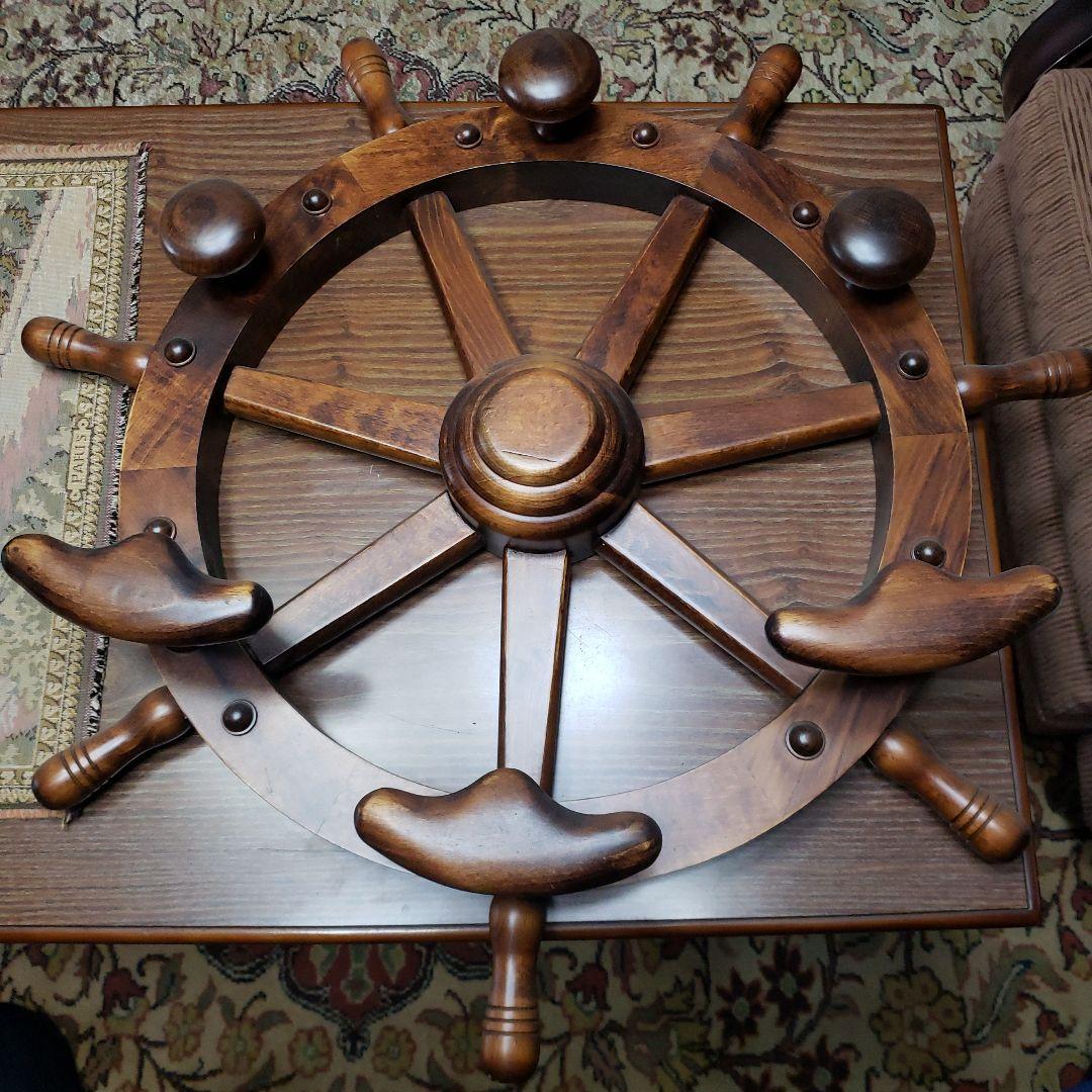 木製舵輪 直径約72cm アンティーク