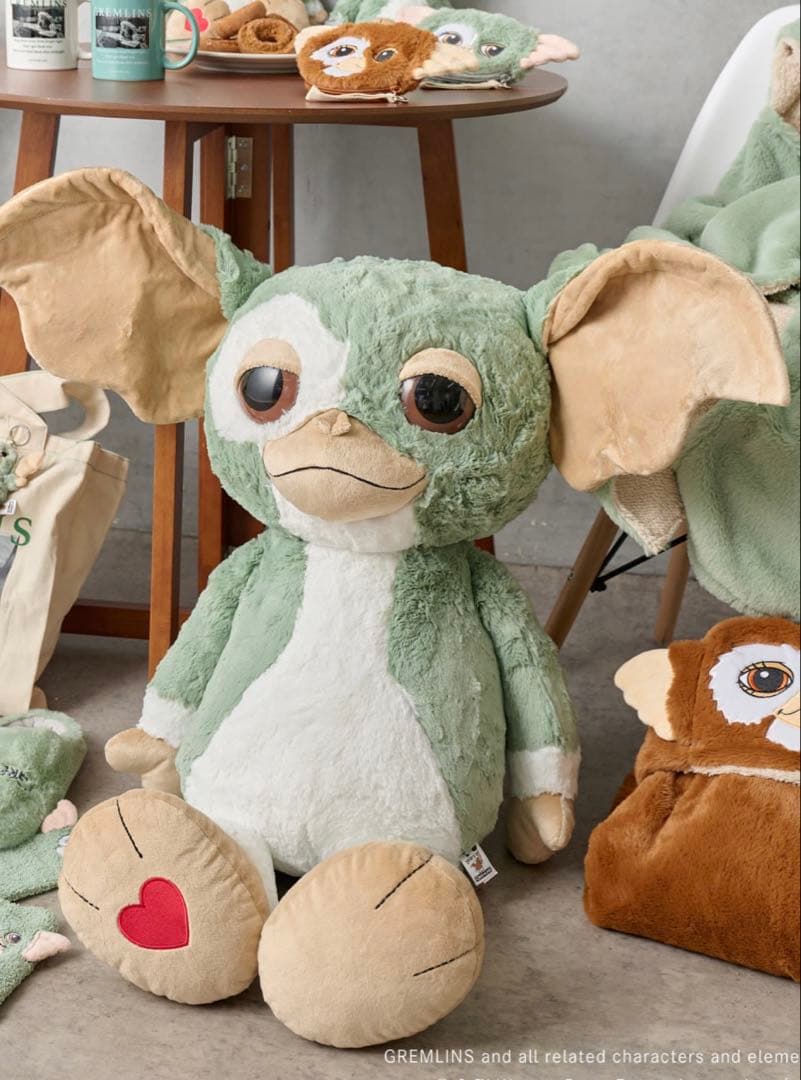 新品　GREMLINS グレムリン　ギズモ ミントグレー Heart 80cm