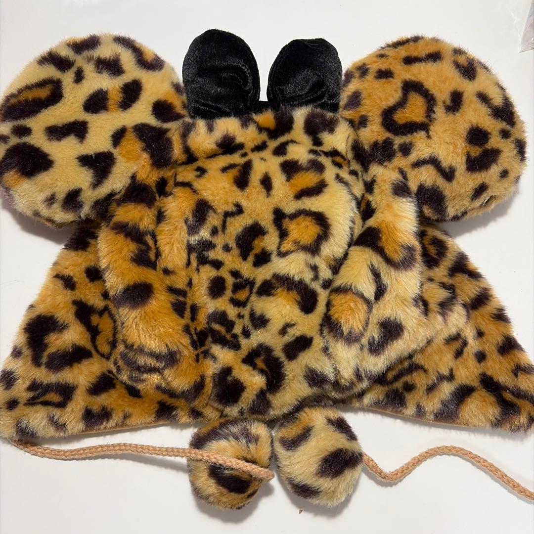ディズニー　ミニーちゃん　ヒョウ柄　旧型ファンキャップ
