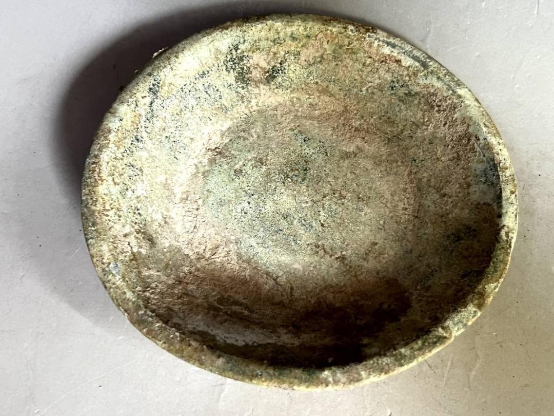 須恵器■古い時代物皿 土器 発掘皿 引っ付き痕 古玩 古美術 時代物 骨董品■