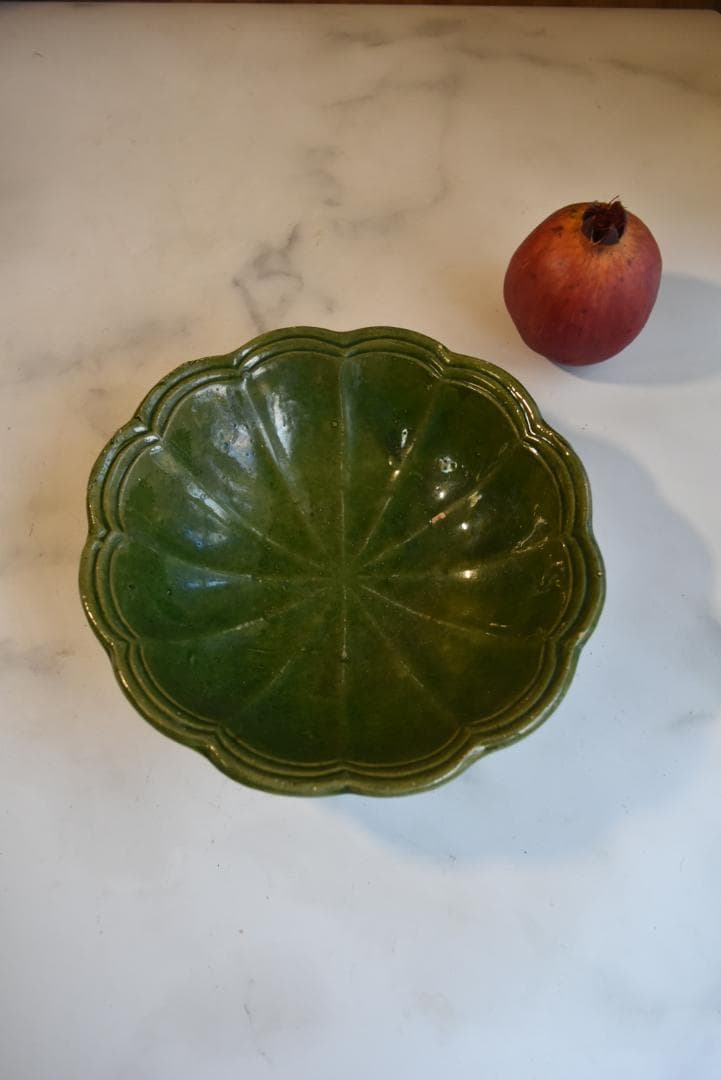 美品　眺めの良い輪花鉢　フランスアンティーク　西洋民藝　19世紀