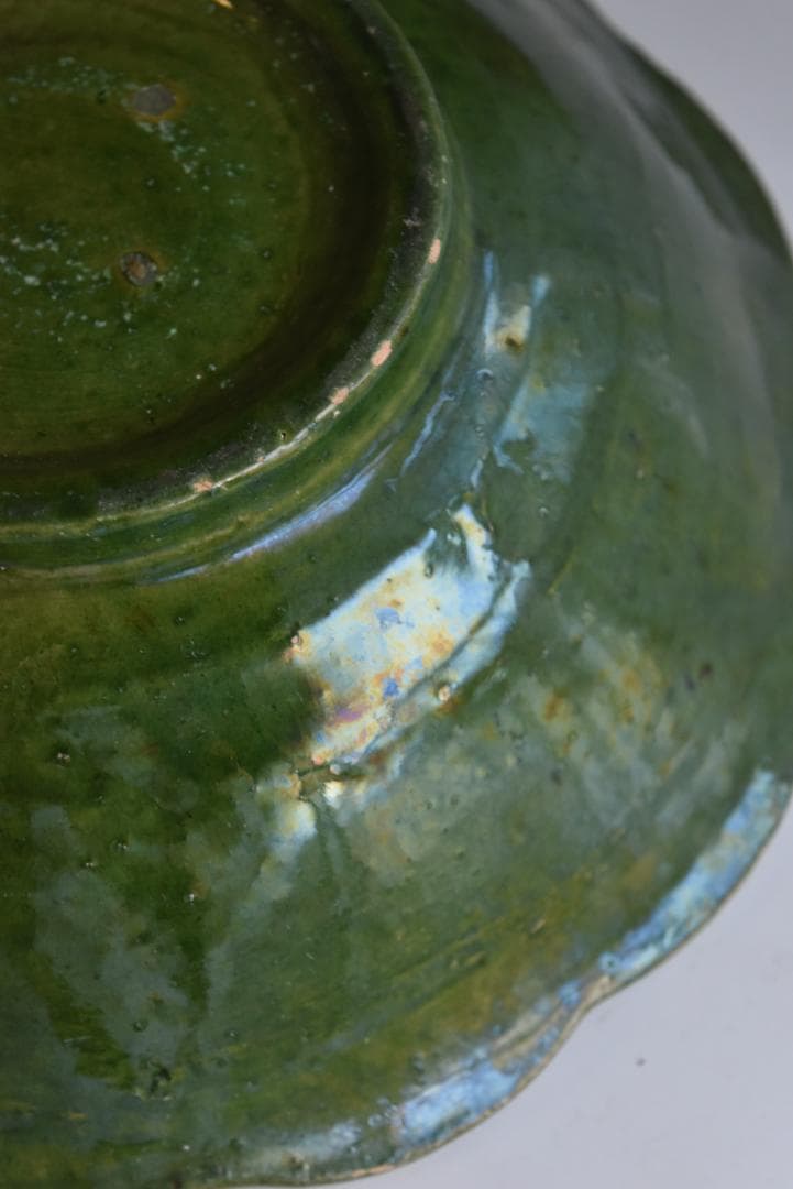 美品　眺めの良い輪花鉢　フランスアンティーク　西洋民藝　19世紀