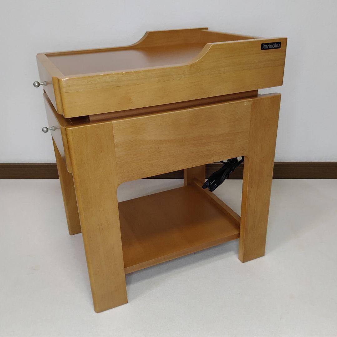 美品　Karimoku/カリモク　ナイトテーブル サイドテーブル　花台　電話台