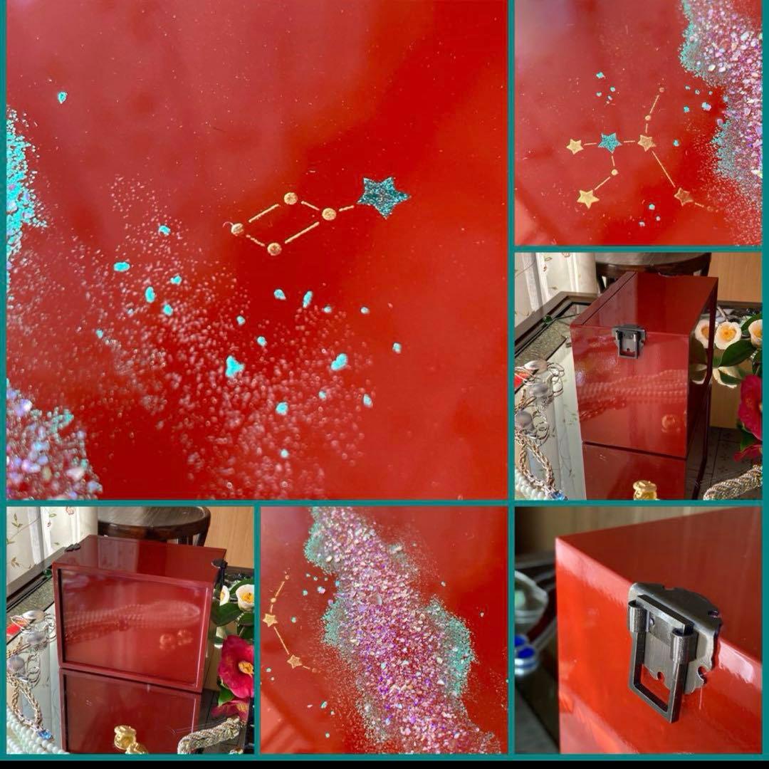 2172様感謝‼️JAPAN輪島螺鈿蒔絵「銀河-翠と紅」器局形宝石箱2点箱入