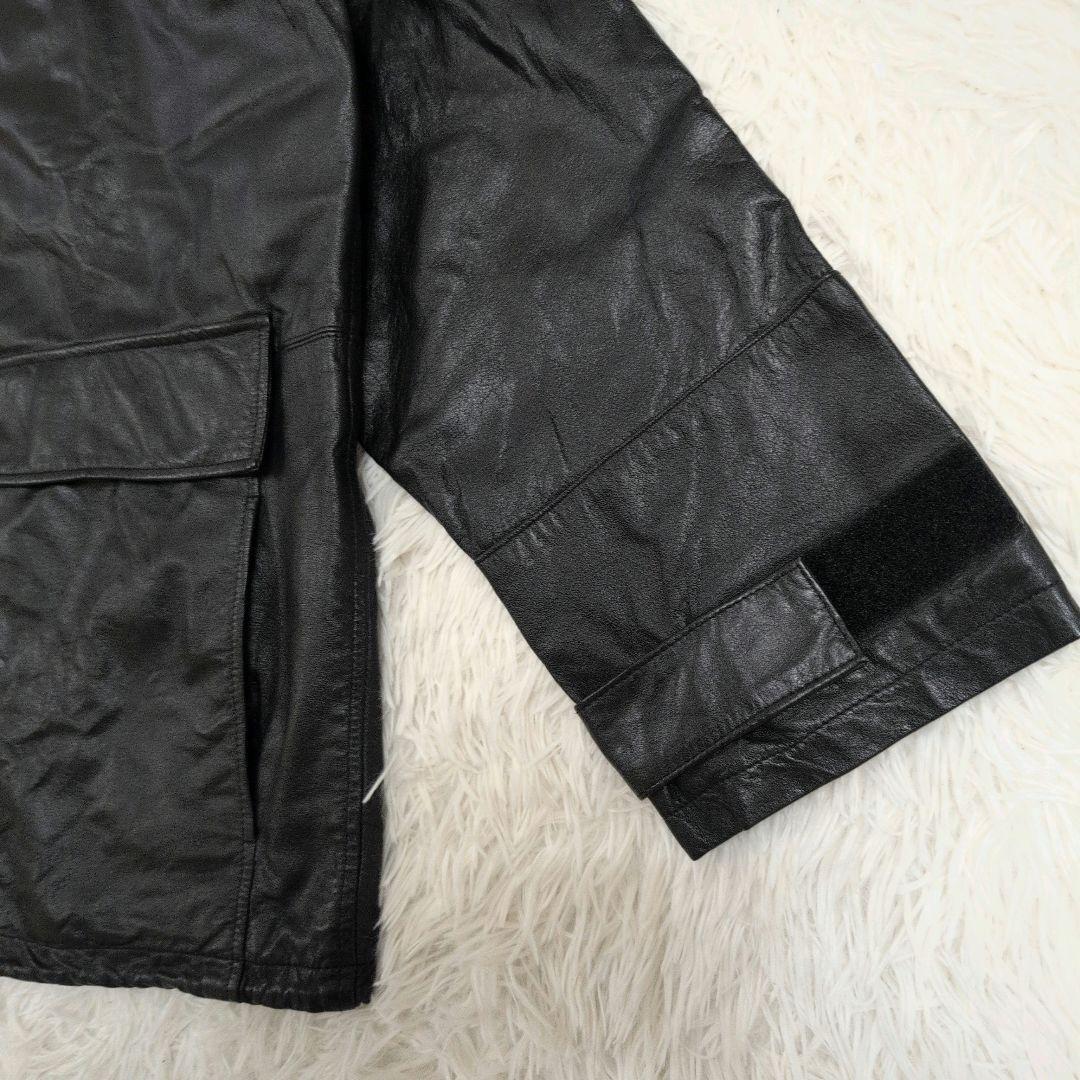 極美品✨️AVIREX レザージャケット フード付き 2way 牛革 ブラック