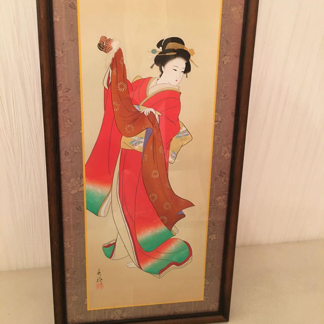 年賀の舞　小西春玲　版画