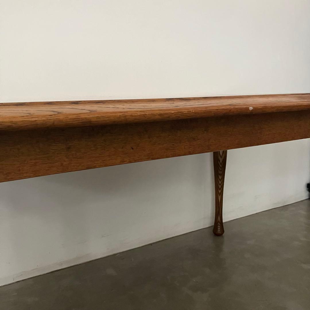 レトロ　アンティーク　古家具　キツツキ　カリモク　太平　猫足　ろくろ脚　ろくろ足