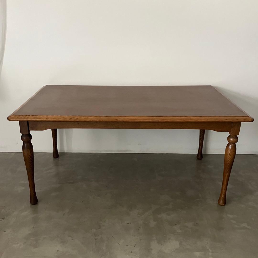 レトロ　アンティーク　古家具　キツツキ　カリモク　太平　猫足　ろくろ脚　ろくろ足