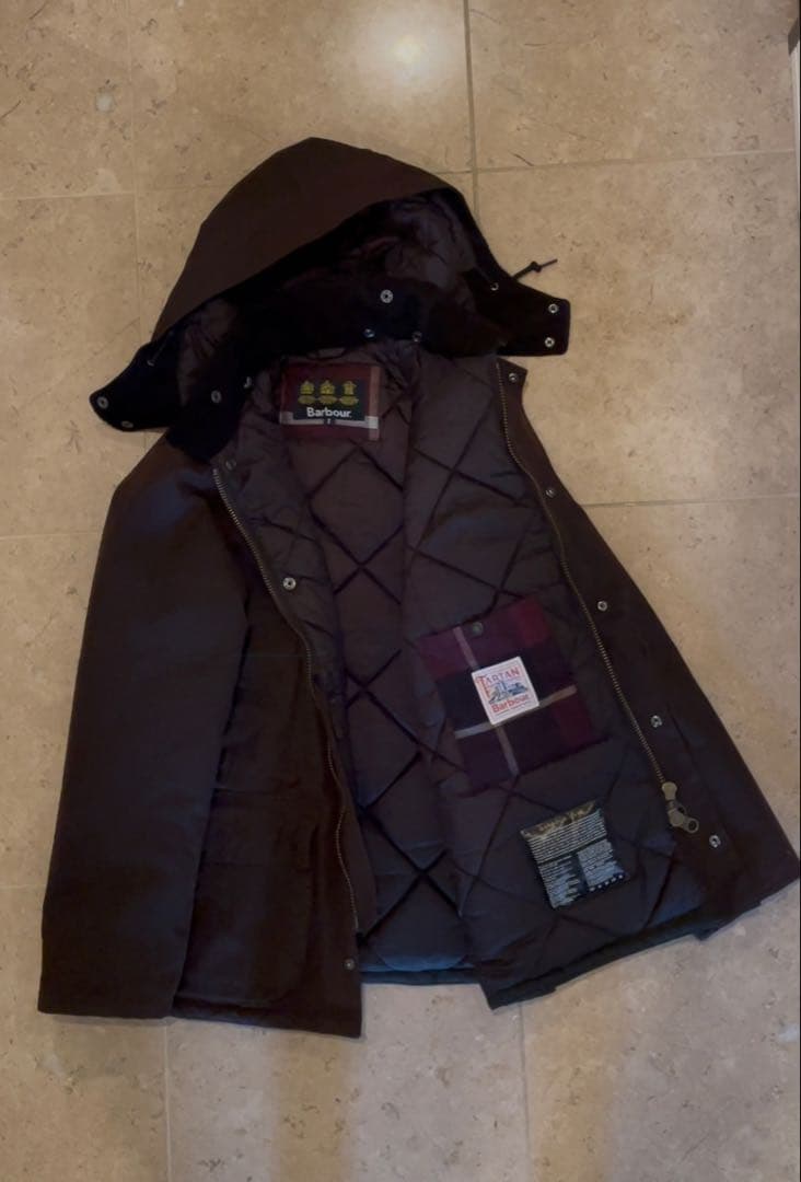 Barbour フード付きブラウンジャケット S