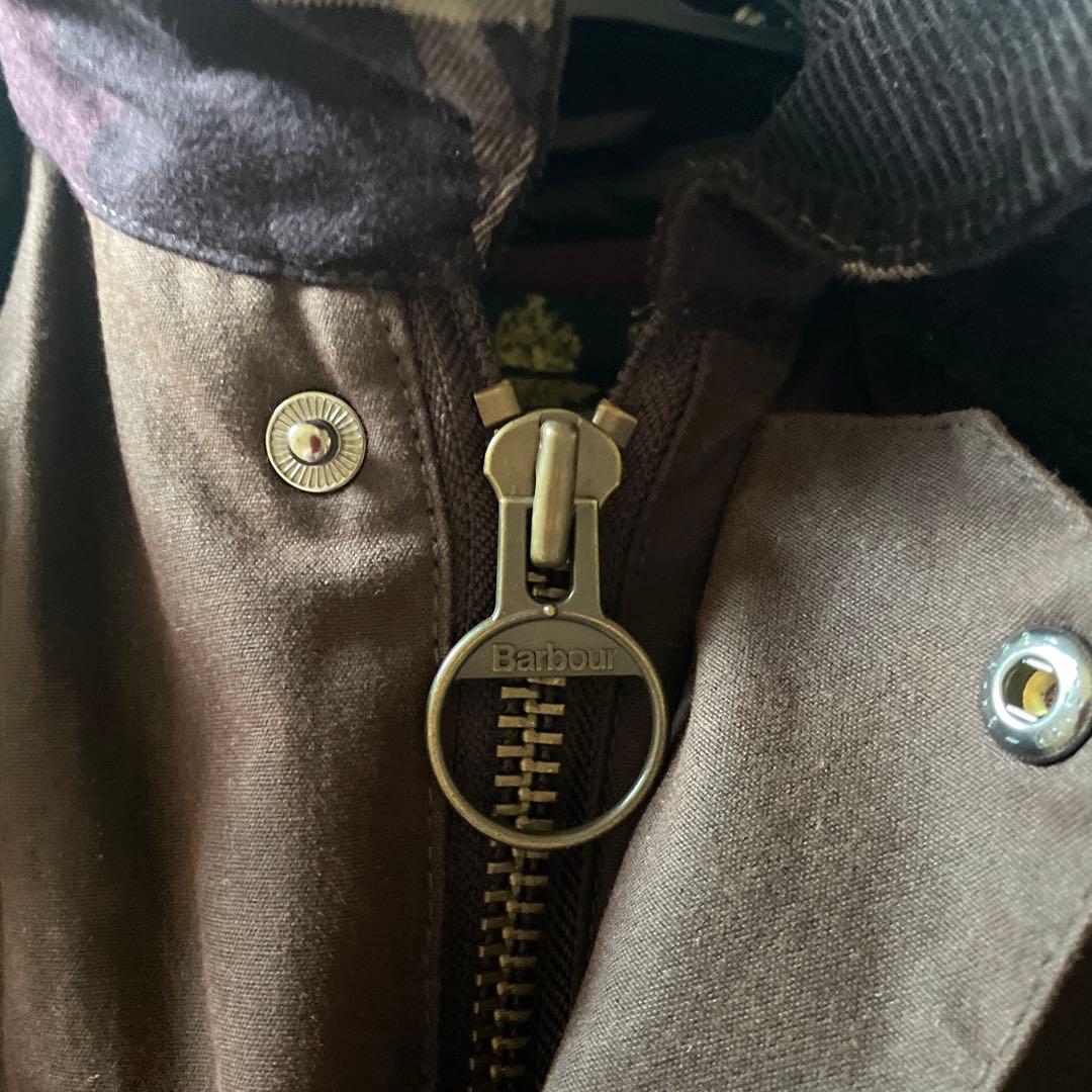 Barbour フード付きブラウンジャケット S