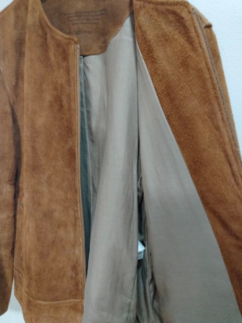 ジョンブル　スエード　ノーカラー　シングル　ジャケット　日本製