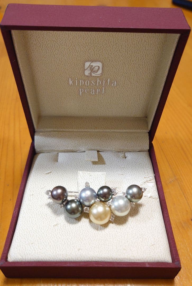 木下真珠ダイヤ　ブローチ