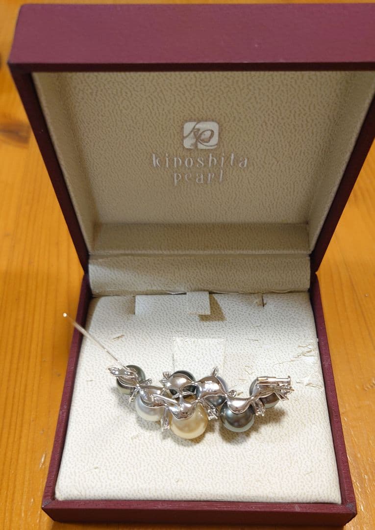 木下真珠ダイヤ　ブローチ