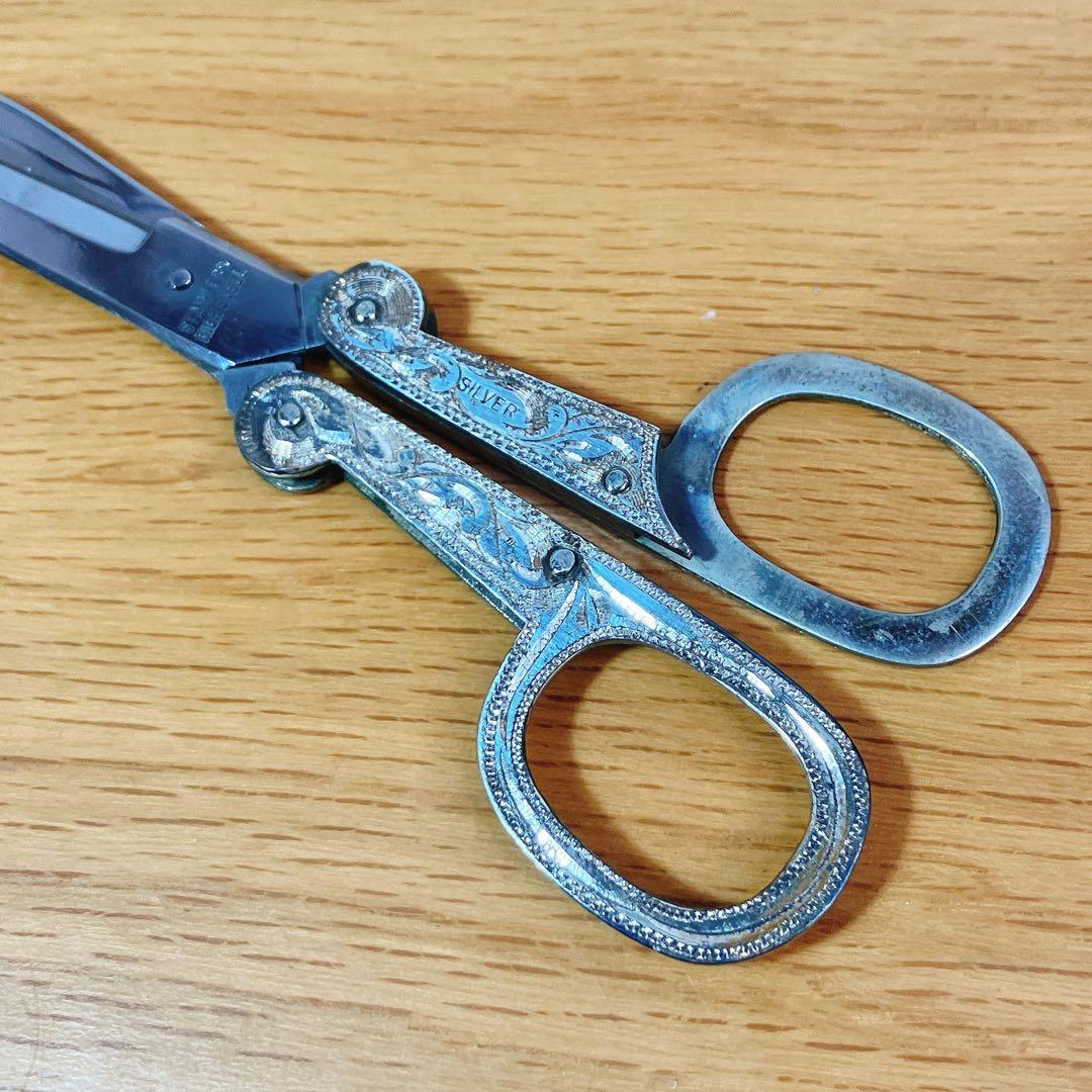 銀製】ペーパーナイフ　ハサミセット　シルバー