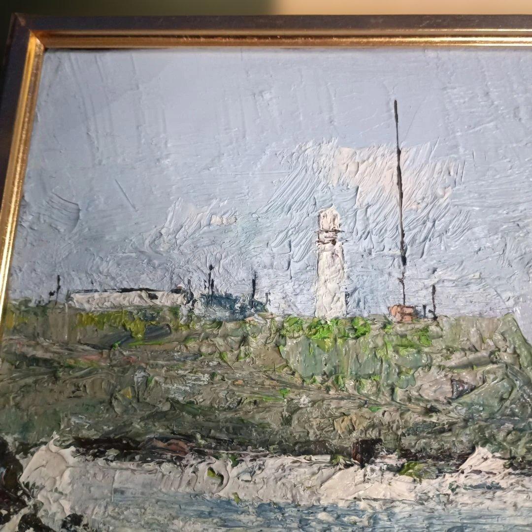 2224)久保孝雄　油絵F4号　犬吠埼灯台