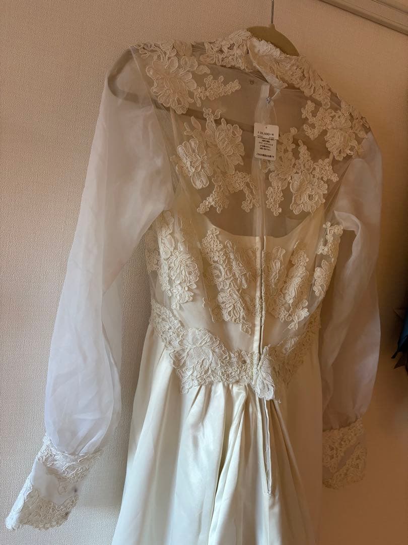 アイボリー レース装飾 ドレス　ヴィンテージドレス