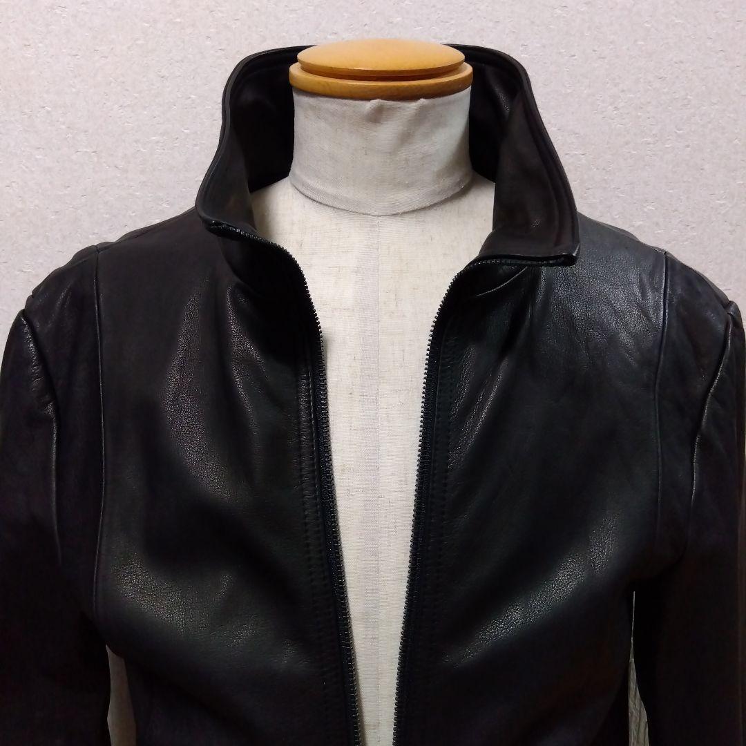 【極美品‼️】ブラックレザーシングルライダースジャケット