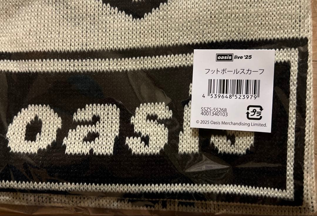 oasis フットボールスカーフ live '25 マフラー　オアシス　新品