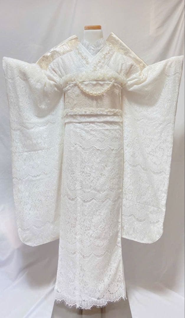 新品　振袖フルセット　振袖 成人式　ホワイト　振袖7点セット