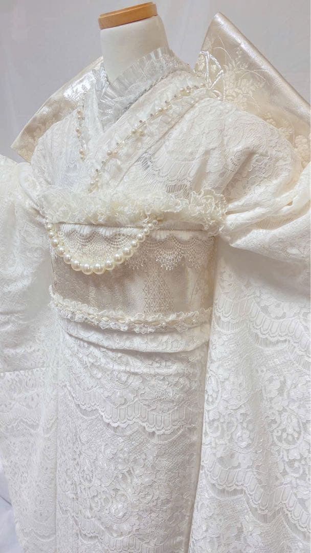 新品　振袖フルセット　振袖 成人式　ホワイト　振袖7点セット