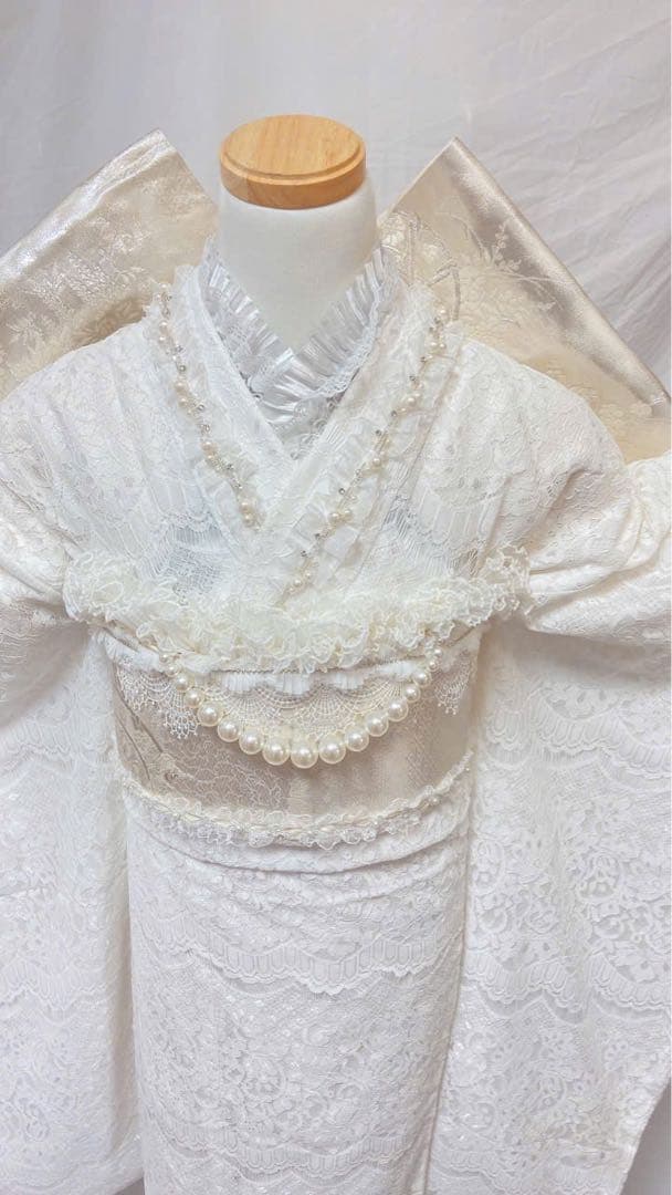 新品　振袖フルセット　振袖 成人式　ホワイト　振袖7点セット